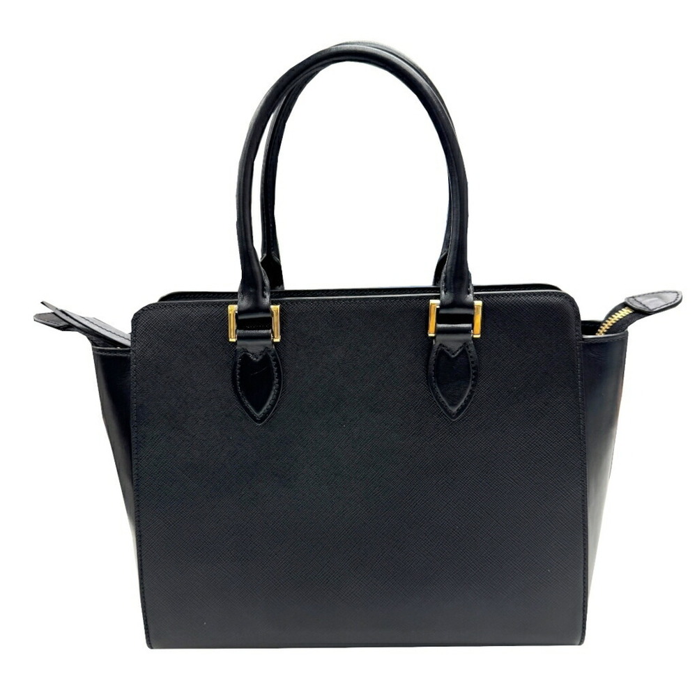 PRADA bag shoulder handbag Saffiano leather black metal logo